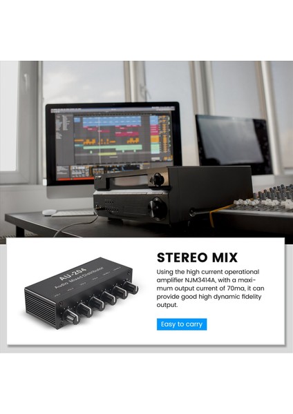 Stereo Mikser Ses (2 Giriş 4 Çıkışı) Dört Kulaklık Veya Harici Güç Amplifikatörleri Hacim Bağımsız Kontrol (Yurt Dışından) fırsatları