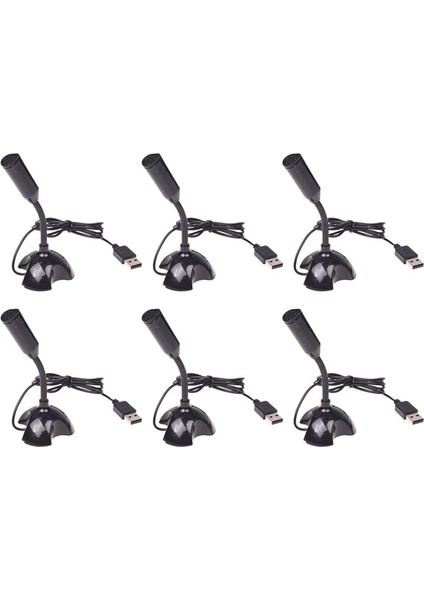 6x USB Mikrofon Web Mac Pc Bilgisayar Dizüstü Bilgisayar Standı Için Mikrofon (Yurt Dışından)