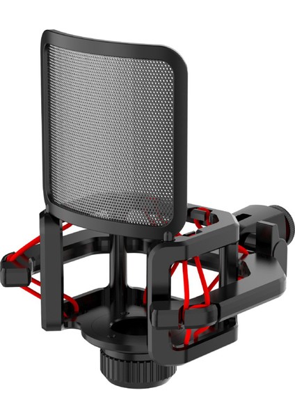 Mikrofon Şok Montajı Mikrofon Filtre Ön Cam Sınırlayın Gürültü Anti Titreşim Ekranı Kararlı Kolay Kurulum Kırmızı (Yurt Dışından)