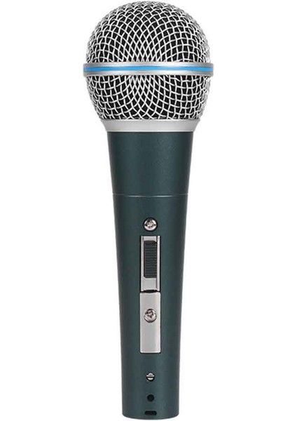 Metal Dinamik Mikrofon Kablolu Mikrofon Karaoke Şarkı Söyleyen Düğün Dj Konuşması Koyu Mavi 6 5mm Büyük (Yurt Dışından)