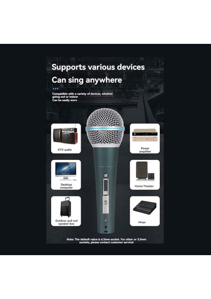 Metal Dinamik Mikrofon Kablolu Mikrofon Karaoke Şarkı Söyleyen Düğün Dj Konuşması Koyu Mavi 6 5mm Büyük (Yurt Dışından) fırsatları