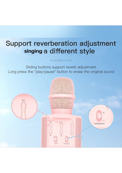 Bluetooth Kablosuz Ev Mikrofon Ktv Oyuncusu Sihirli Ses LED Hafif Aksesuarları Olan Çocuklar Için Kablosuz Ses Pembe (Yurt Dışından) modelleri