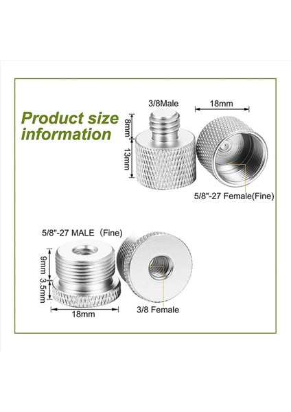 60 Pcs Mikrofon Iplik Adaptör Seti 5/8 Dişi Ila 3/8 Erkek ve 3/8 Dişi Ila 5/8 Erkek Vidalı Adaptör Diş (Yurt Dışından) indirimleri