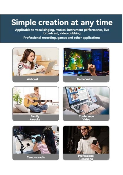 Pc Podcast Mikrofonu Için Bom Podcast Mikrofon Için Oyun USB Mikrofon Gürültü Iptali Kondenser Mikrofon A (Yurt Dışından) indirimleri