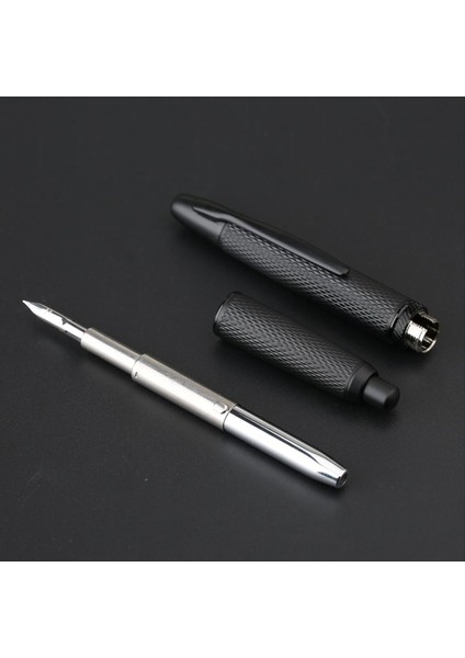 Retractable Fountain Pen 0 4mm Ekstra Ince Nib Metal Izgara Mürekkep Kalemi Okul Ofis Malzemeleri Için Klipli Siyah (Yurt Dışından) fırsatları