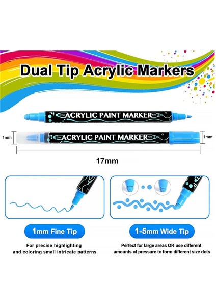 36 Renk Boya Kalemleri Boya Işaretleri Çift Uç Premium Ahşap Tuval Için Akrilik Boya Işaretleri Taş Kaya Resim (Yurt Dışından) fiyatları