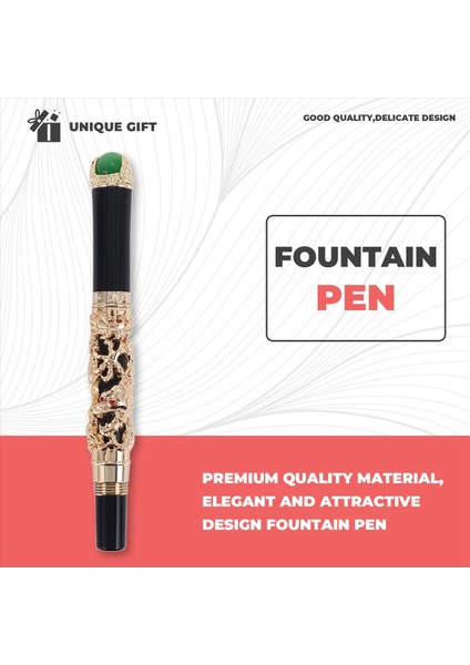 Jinhao Lüks 18KGP 0 5mm Altın Ejderha Ejderha Çeşmesi Kalem Çeşme Kalemi (Yurt Dışından) fırsatları