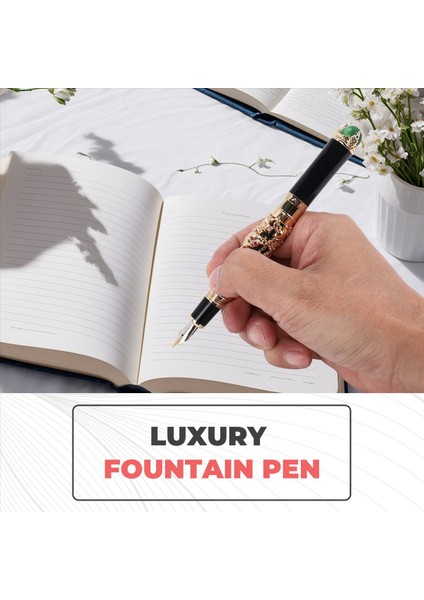 Jinhao Lüks 18KGP 0 5mm Altın Ejderha Ejderha Çeşmesi Kalem Çeşme Kalemi (Yurt Dışından) indirimleri