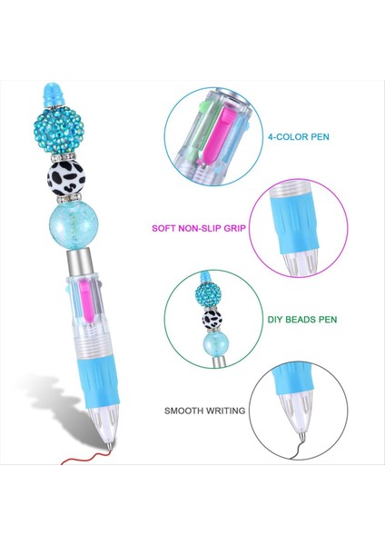 24 Adet Çok Renkli Boncuklu Kalemler 4&#39 Ü 1 Arada Renkli Boncuklar Kalem Diy Yapımı Kiti Öğrencileri Için Geri Çekilebilir Tükenebilir Kalem Kalemleri (Yurt Dışından) modelleri