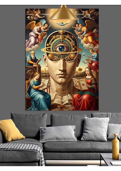 Üçüncü Göz Kadınlar ve Melekler Mistik Dekoratif Kanvas - Mdf Ahşap Tablo