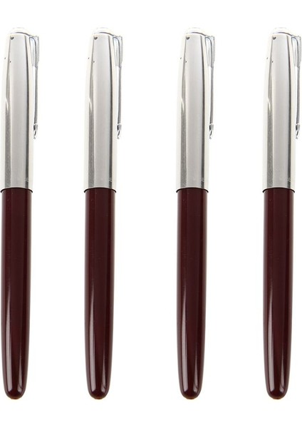4x Kahraman 616 Çeşme Kalemi Kapşonlu Altın Nib Koyu Kırmızı Namlu Küçük Vintage (Yurt Dışından)