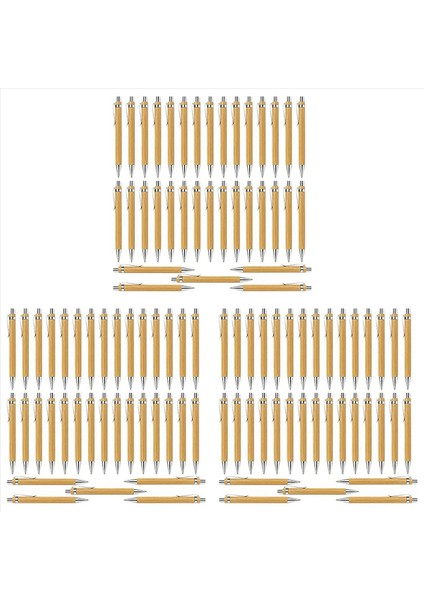 105 Pcs Ofis ve Okul Malzemeleri Sürdürülebilir Kalem Bambu Geri Çekilebilir Tükenebilir Kalem Yazma Aracı (Siyah Mürekkep) (Yurt Dışından)