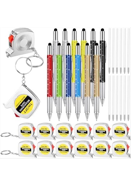 Çok Fonksiyonlu Kalem Seti Erkeklerin Doğum Günü Partisi Iyilikleri Için Uygun Olan Bant Ölçütü 6 Arada Pratik Kalem 12 Adet Içerir (Yurt Dışından)