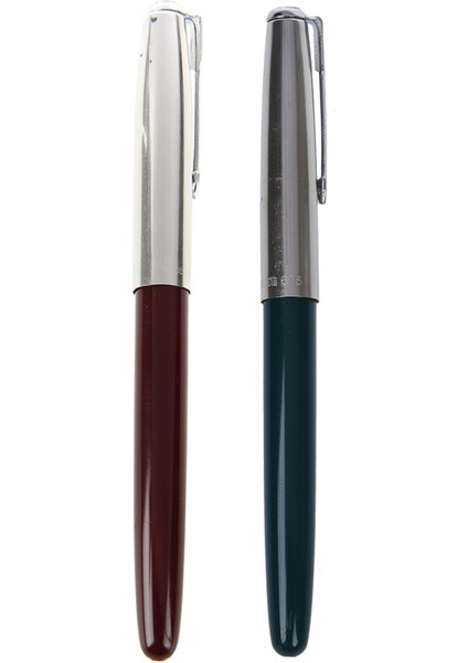 2 Pcs 616 Çeşme Kalemi Kapşonlu Küçük Vintage 1 Pcs Altın Nib Koyu Kırmızı Namlu ve 1 Pcs Gümüş Nib Yeşil Namlu (Yurt Dışından)