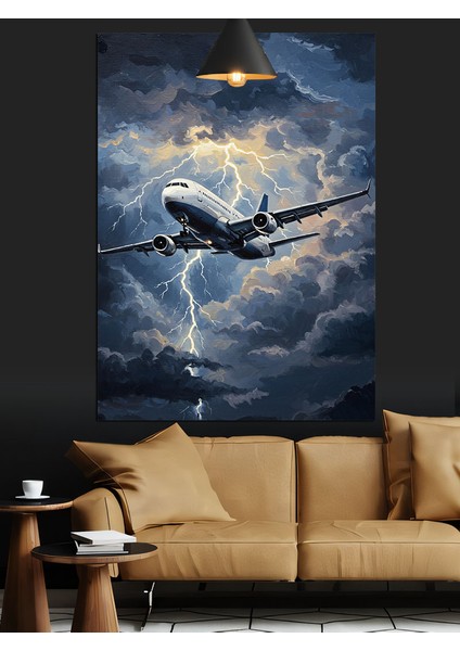 Yıldırım ve Uçak Dekoratif Kanvas - Mdf Ahşap Tablo indirimleri