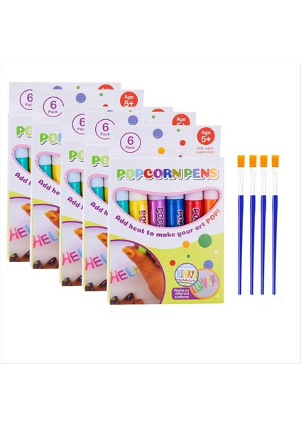 Dıy Kabarcık Patlamış Mısır Çizim Kalemleri Sihirli Kabarık Kalemler Patlamış Mısır Renk Kalemleri 3D Sanat Baskı Kabarcığı Kalem (5 Kutu) (Yurt Dışından)