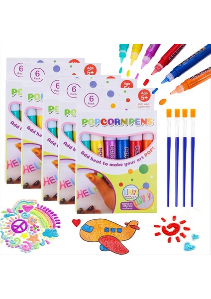 Dıy Kabarcık Patlamış Mısır Çizim Kalemleri Sihirli Kabarık Kalemler Patlamış Mısır Renk Kalemleri 3D Sanat Baskı Kabarcığı Kalem (5 Kutu) (Yurt Dışından) fiyatları