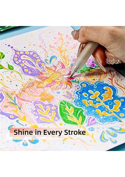 Glitter Jel Mürekkep Kalemi 16 Çeşitli Renk Geri Çekilebilir Jel Kalem Seti 0 7mm Ince Uç Renkli Günlük Kalemi Boyama Çizimi (Yurt Dışından) fiyatları