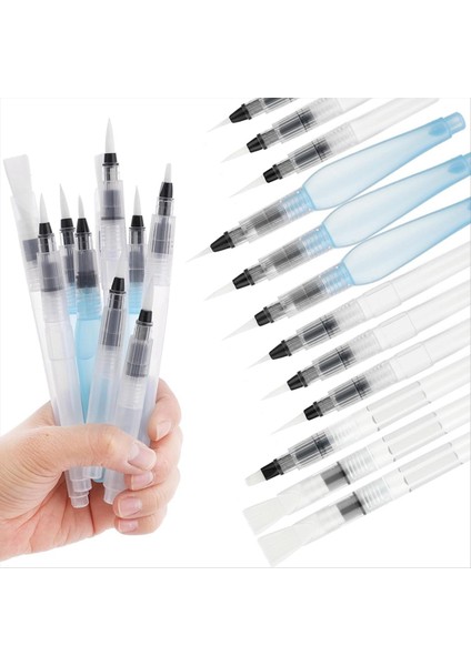 12 Pcs Suluboya Fırça Kalemleri Doldurulabilir Su Fırçası Kalemler Farklı Boyutlu Boyama Su Fırçaları Çeşitli Uçlu Uçlu Kalem (Yurt Dışından) fiyatları