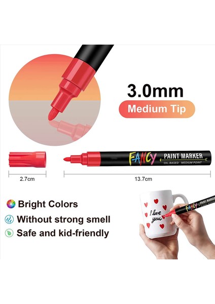 2x Boya Kalemleri Boya Işaretleri 20 Renkler Yağ Tabanlı Su Geçirmez Boya Işaretçisi Kalem Seti Asla Sol Kalma Kuru ve Kalıcı (Yurt Dışından) fırsatları