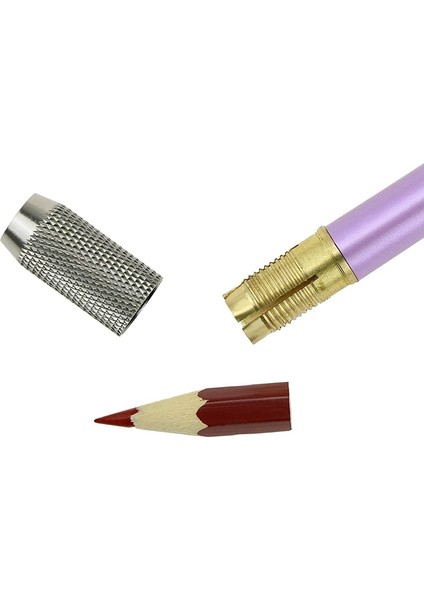 6pcs Metal Renk Çubuk Tek Uçlu Kalem Uzatma Kalem Extender Kalem Kalem Uzatma Kalem Kılıfı (Yurt Dışından) modelleri