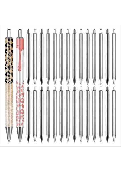 30 Adet Epoksi Kalem Boşlukları Dıy Için Paslanmaz Çelik Kalemler Pürüzsüz Yazılı Özelleştirilebilir Siyah Mürekkep Kalemleri Metal Kalemler (Yurt Dışından)