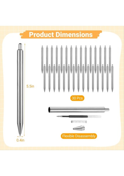 30 Adet Epoksi Kalem Boşlukları Dıy Için Paslanmaz Çelik Kalemler Pürüzsüz Yazılı Özelleştirilebilir Siyah Mürekkep Kalemleri Metal Kalemler (Yurt Dışından) indirimleri