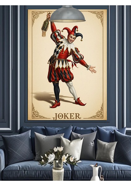 Joker Palyaço Kart Komik Dekoratif Kanvas - Mdf Ahşap Tablo fiyatları