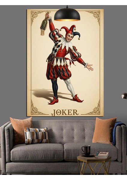 Joker Palyaço Kart Komik Dekoratif Kanvas - Mdf Ahşap Tablo modelleri