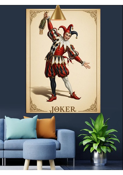 Joker Palyaço Kart Komik Dekoratif Kanvas - Mdf Ahşap Tablo fırsatları