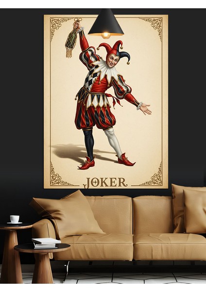 Joker Palyaço Kart Komik Dekoratif Kanvas - Mdf Ahşap Tablo indirimleri