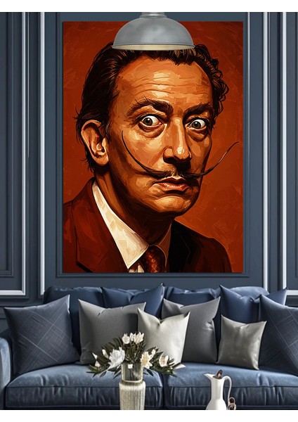 Salvador Dali Bıyık Portre Dekoratif Kanvas - Mdf Ahşap Tablo
