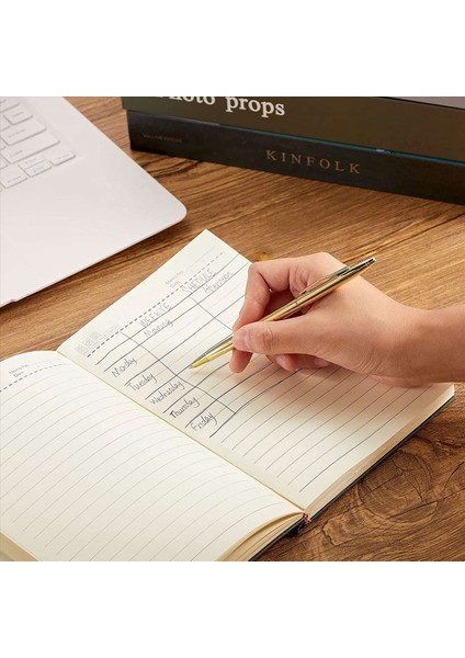 24 Adet Altın Ince Tükenmez Kalemler Siyah Mürekkep 1 mm Orta Nokta Metalik Geri Çekilebilir Kalemler Öğretmenler Ofisi (Yurt Dışından) indirimleri