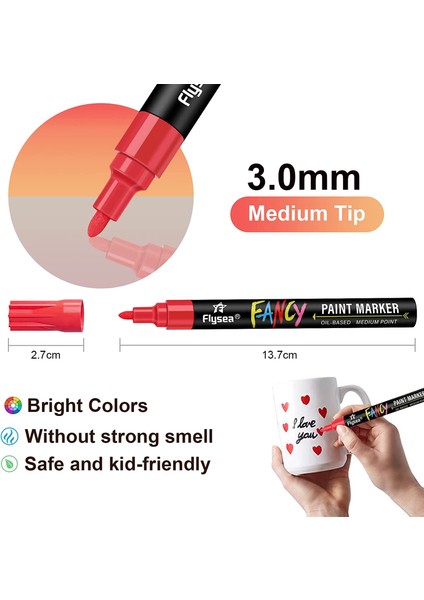 Boya Kalemleri Boya Işaretleri 20 Renk Yağ Tabanlı Su Geçirmez Boya Işaretçisi Kalem Seti Asla Hızlı Kuru ve Kalıcı Solmaya (Yurt Dışından) indirimleri