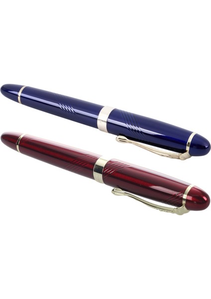 2 Adet Jinhao X450 18 Kgp 0 7mm Geniş Nib Çeşme Kalemi Kırmızı ve Mavi (Yurt Dışından)