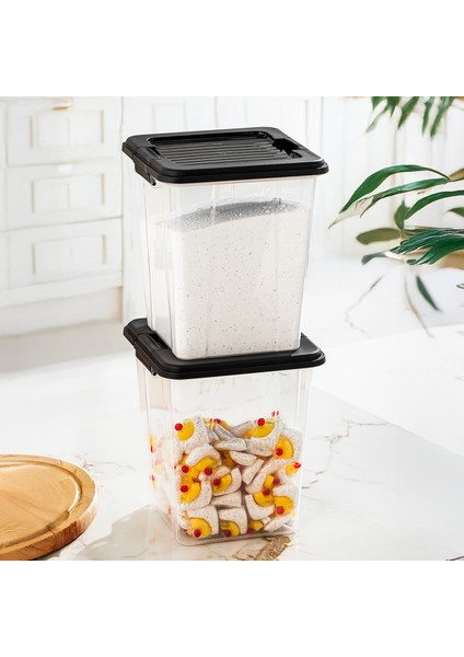 4378 2li Mega Boy Hava Geçirmez Deterjan Saklama Kabı Erzak Saklama Kabı Seti Gri 7,5lt fiyatları