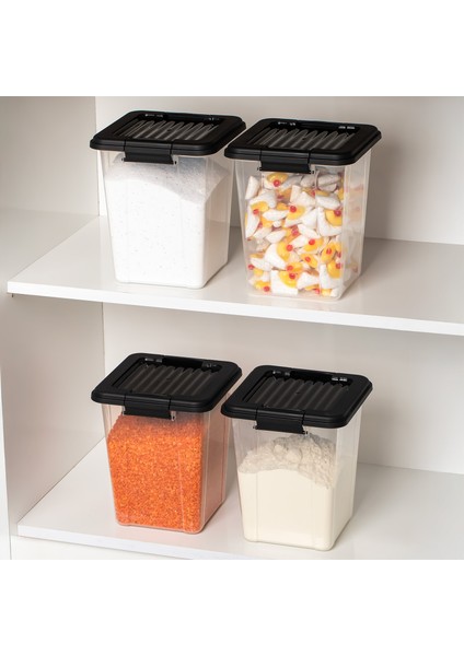 4378 2li Mega Boy Hava Geçirmez Deterjan Saklama Kabı Erzak Saklama Kabı Seti Gri 7,5lt modelleri