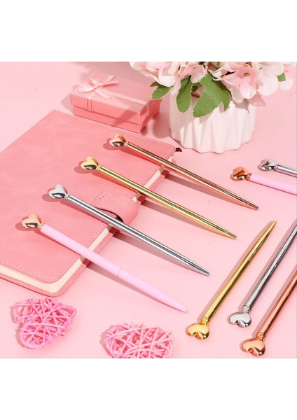 20PCS Sevgililer Kalem Kalp Şekleli Metal Pens Sevgililer Ler Kalp Dekoratif Partisi Partisi Favors Okulu Için (Yurt Dışından) fiyatları