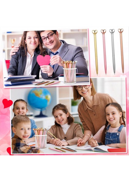 20PCS Sevgililer Kalem Kalp Şekleli Metal Pens Sevgililer Ler Kalp Dekoratif Partisi Partisi Favors Okulu Için (Yurt Dışından) indirimleri