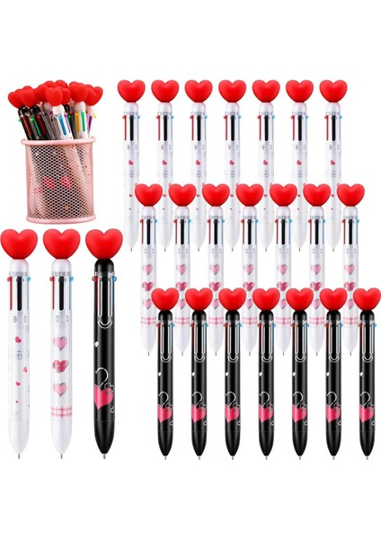 24 Pcs Sevgililer Günü Kalp Şekli Kalem Toplu Sevgililer Günü Için Geri Çekilebilir Tazminat Kalemleri Yetişkinler Kadın Hemşire Düğünü (Yurt Dışından)