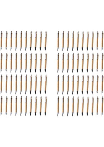 80PCS Beyaz Kalem Seti Bambu Beyaz Kalem Ofisi ve Okul Malzemeleri Kalemler ve Yazma Malzemeleri Ler Siyah Mürekkep (Yurt Dışından)