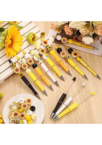 12 Paket Plastik Boncuk Kalemleri Çeşitli Boncuk Kalemler Ahşap Boncuklar Kristal Aralayıcı Boncuklar Set Yuvarlak Boncuklar Siyah Mürekkep Tükenmiş Kalem (Yurt Dışından) fiyatları