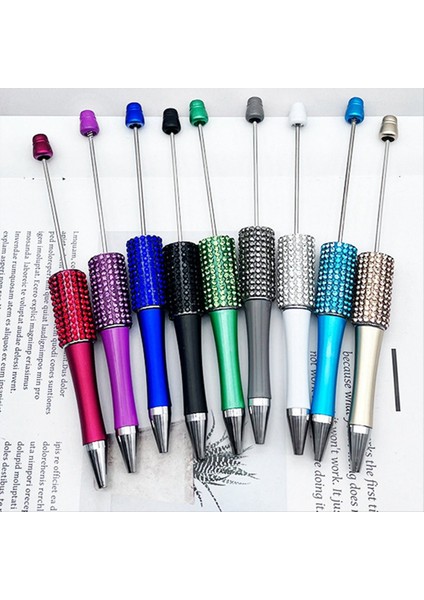 12PCS Elmas Boncuklu Kalem Diy Renkli Boncuk Beyaz Kalemleri Öğrenci Kırtasiye Kalemleri Okul Ofis Malzemeleri Yazmak Için (Yurt Dışından) fırsatları