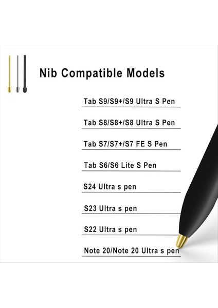 Metal Nıbs/tıps Samsung Galaxy Tab S9/S9FE+/S9 Ultra/s8/s8+/s8 Ultra/s7 Fe/s6 LITE/S22/S23 Ultra S Pen (Yurt Dışından) indirimleri