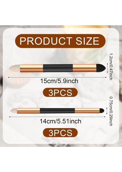 6pcs Sanatçı Karıştırma Sünger Kalemi 2 Boyutlar Çift Başlı Detay Karıştırma Güdük Kalem Eskiz Kalem Fırçası (Yurt Dışından) fiyatları