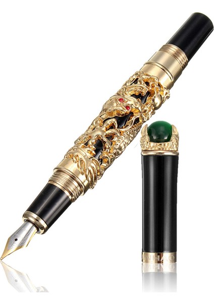 Jinhao 2pcs Lüks 18KGP 0 5mm Altın Ejderha Dragon Çeşme Pen Pen (Yurt Dışından) modelleri
