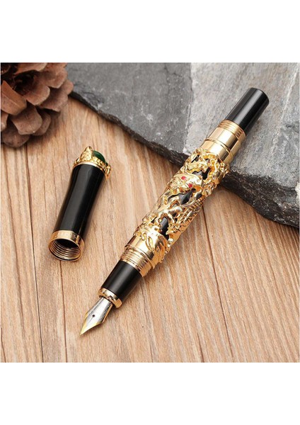Jinhao 2pcs Lüks 18KGP 0 5mm Altın Ejderha Dragon Çeşme Pen Pen (Yurt Dışından) indirimleri