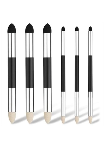 6pcs Sanatçı Harmanlama Sünger Kalemi Çift Başlı Karıştırma Güdük Kalem Eskiz Fırçası Çizim Köpük Blender Sopa Blender Aracı (Yurt Dışından)