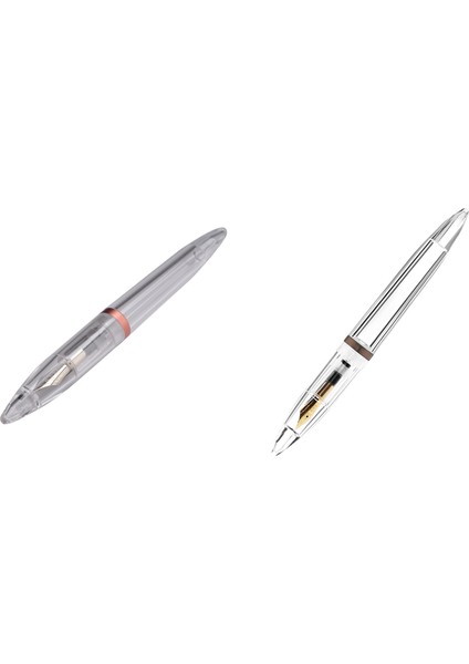 2set0 5mm Nib Çeşme Kalemi Bakır Kapasiteli Şeffaf Pens Ofis Okul Malzemeleri Gül Altın ve Gri (Yurt Dışından)