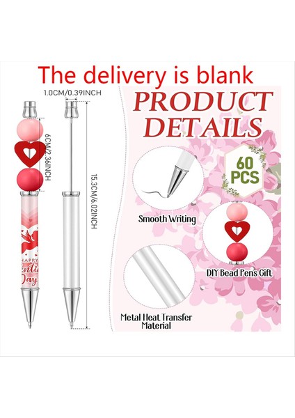 60PCS Süblimasyon Boncuklu Kalemler Metalik Siyah Mürekkep Kalemleri Dıy Isı Transfer Tükenme Kalemleri Okul Malzemeleri (Yurt Dışından) fiyatları